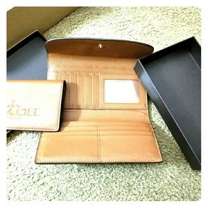 Coach Pebbled Leather Checkbook Wallet